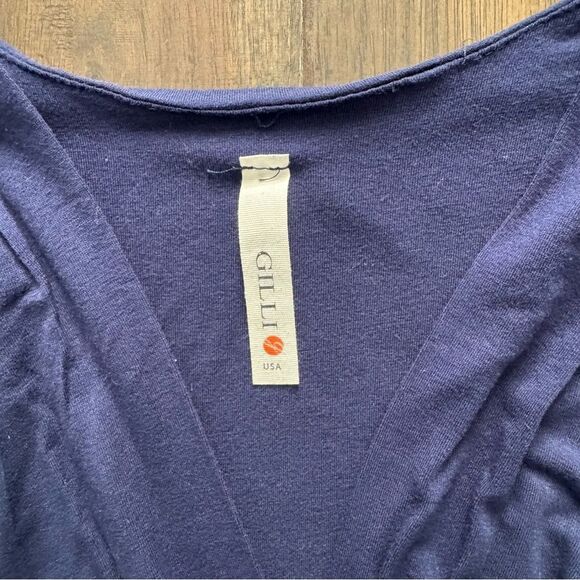 Gilli Blue and Red Faux Wrap Sleeveless Dress S - Picture 3 of 5